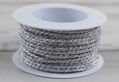 Sznurek skręcany 3mm x 10mb (WS-3/F) srebrny