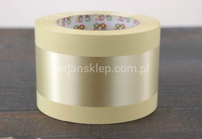 Szarfa 8 cm x 50Y z nadrukiem 111048 (krem/połysk na środku)