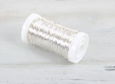 Drut na szpuli srebrny, gładki 0,3 (75 g)