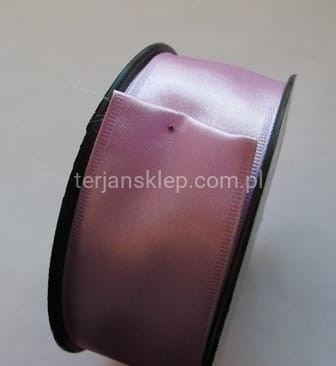 Wstążka atłasowa 4 cm  jasny róż