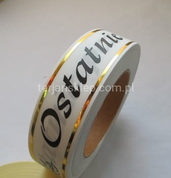 Taśma Ostatnie... 3 cm z/z biel (czarny napis) 113081