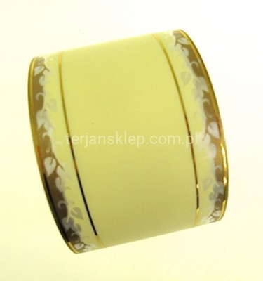 Szarfa 8 cm x 50Y z/z z listkami 113020 cream/gold