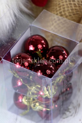 Bombki fi 30 mm (12 szt) TG52813 (czerwone wino #12)