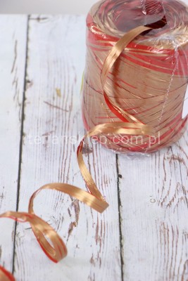 Wstążka rafia RAF01 gold red