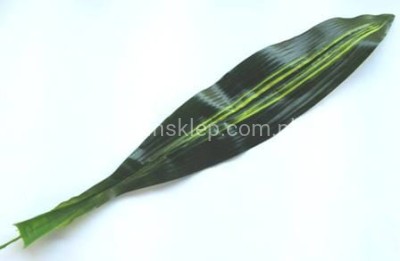 Liść gumowany RX062 (12 szt) c.zieleń z paskami