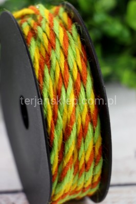 Sznurek bawełniany skręcany 10m yell/orange/green