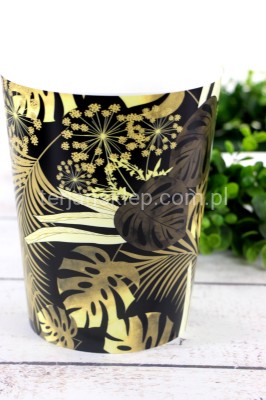 Osłonka / doniczka plastikowa MONSTERY i PALMY (black/gold)