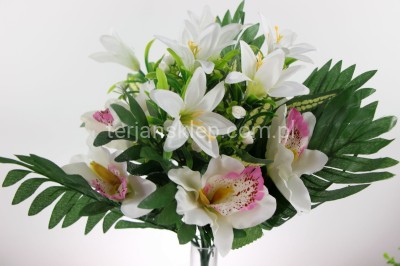 Bukiet storczyki + lilijki H360 cream pink