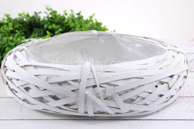 Osłonka GNIAZDO RATTAN owal CR1957 -35 (biel)