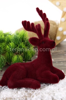 Renifer flokowany mniejszy TG56926 bordo #10