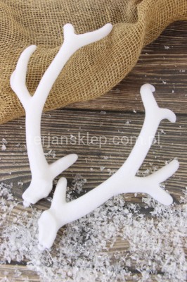 Rogi renifera flokowane DUŻE TG56919  biel