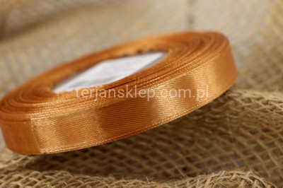 Taśma satynowa 12mm x 32 mb  gold/brown