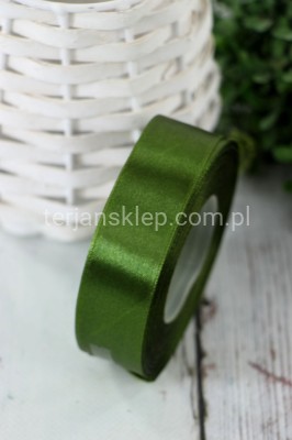 Taśma satynowa 25mm x 32mb dark olive green