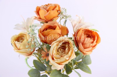 Bukiet pudrowe peonie + lilijki CE664 j.pomarańcz