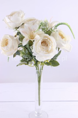 Bukiet pudrowe peonie + lilijki CE664 wanilia