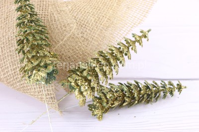 Choinka brokacona PIK (24szt ) XTIK015 green gold H20