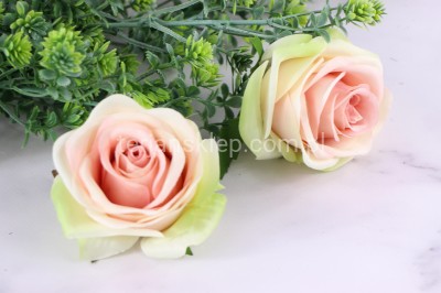 Róża wyrobowa SUN385 (12 szt) lt pink lt green #1453