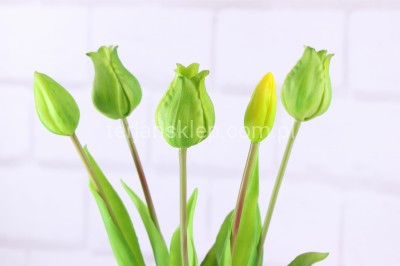 Tulipany kielichowe silikonowe WYŻSZE wiązka CV18661 green #mix