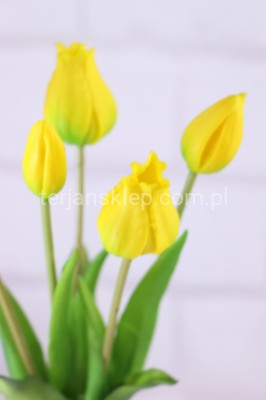 Tulipany kielichowe silikonowe WYŻSZE wiązka CV18661 yellow green #7