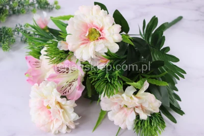 Bukiet dalie+alstromerie J312 cream/lt pink