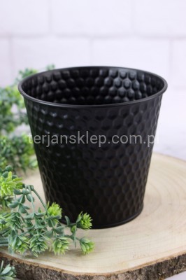 Wiaderko / osłonka metalowa młotkowana TG63222 #2 black 