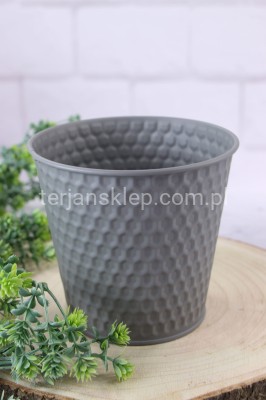 Wiaderko / osłonka metalowa młotkowana TG63222 #3 grey