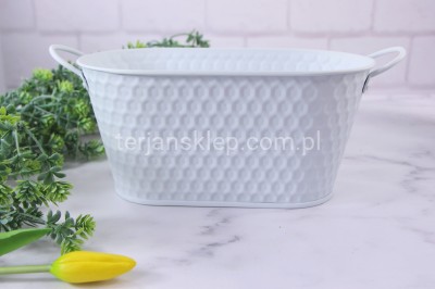 Osłonka metalowa OWAL młotkowana TG63225 #1 white