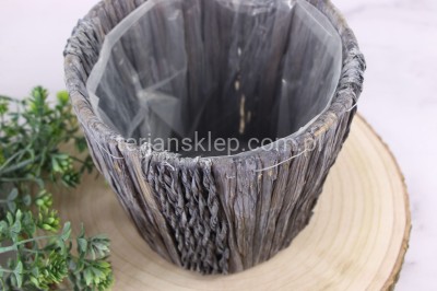 Osłonka z liści bambusa okrągła 21Y890 szara
