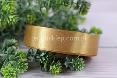Taśma satynowa 5 cm x 32 mb gold / #100