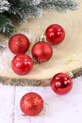 Bombki fi 4 cm (8 szt) TG63120 red mix #3