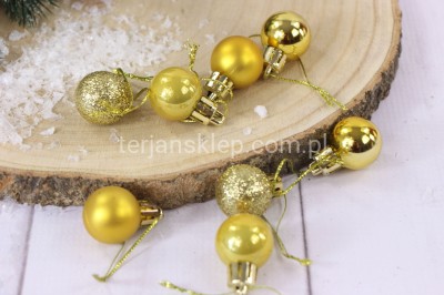 Bombki pl. fi 25 mm TG63160 (rulon 8 szt) gold mix #2