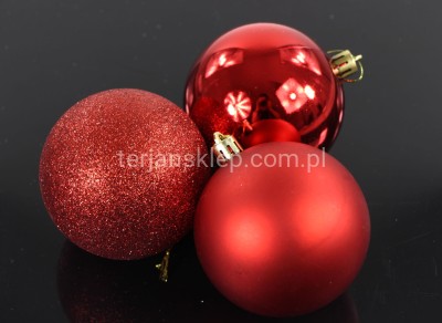 Bombki fi 10 cm (3 szt) TG63128 red mix #3