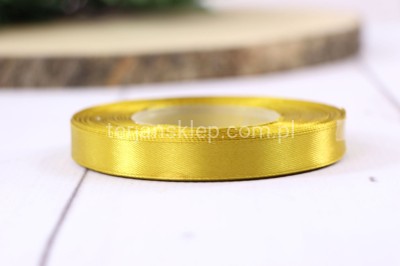 Taśma satynowa 12mm x 32 mb  żółte złoto #104 / #17