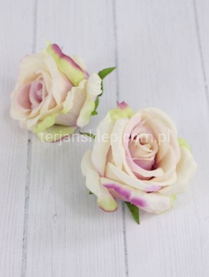 Róża wyrobowa N005 (12 szt) cream pink (cream violet)