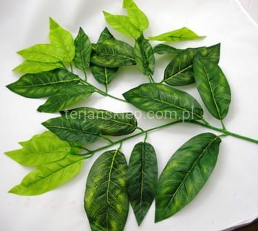 Gałąź z liśćmi RX050 (zieleń jasna i ciemna) 12 szt