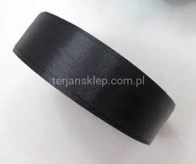 Taśma satynowa 25mm x 32 mb  black / #900