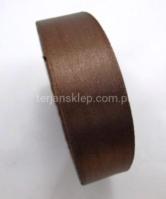 Taśma satynowa 25mm x 32 mb c.brąz / #123