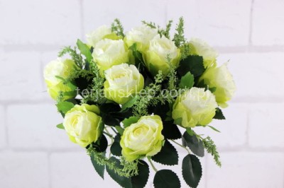 Wiązka róż LIU104 (12 szt) white green #7