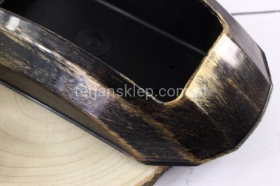 Doniczka ALEX (czarna/złote przecierki)