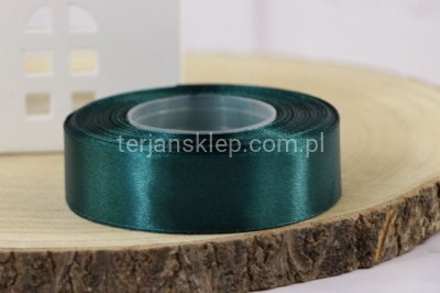 Taśma satynowa 25mm  bottle green