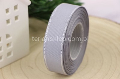 Taśma rypsowa z metaliczną nitką WRSP25 (2,5 cm x 18 mb) grey/silver #110