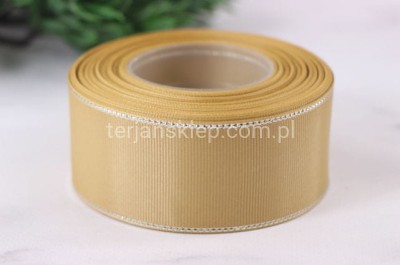 Taśma rypsowa z metaliczną nitką WRSP38 (3,8 cm x 18 mb) gold/silver #100