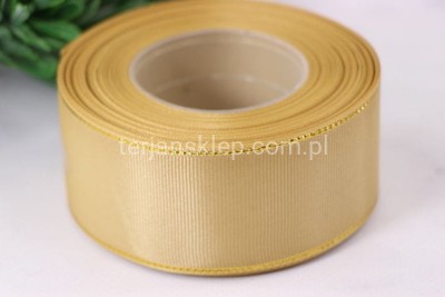 Taśma rypsowa z metaliczną nitką WRZP38 (3,8 cm x 18 mb) gold/gold #100