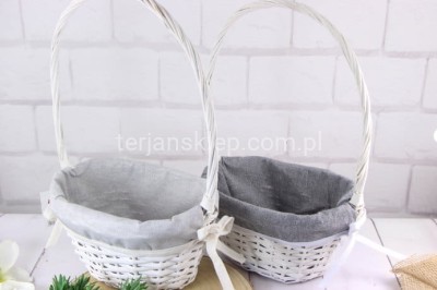 Koszyk z materiałem OWAL LT1910026  white/grey
