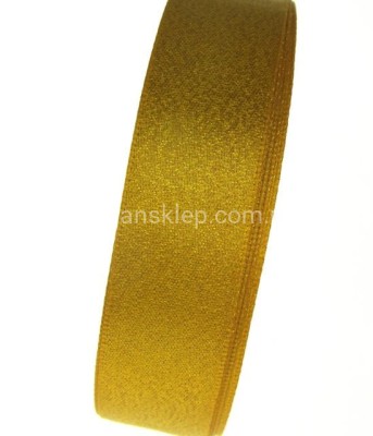 Taśma satynowa delikatnie mieniąca 25 mm x 22 mb miód/złoto #102