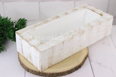 Doniczka Mario PROSTOKĄT MAX white/gold