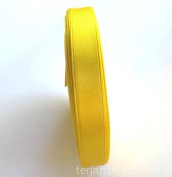 Taśma satynowa 12mm x 32 mb  yellow