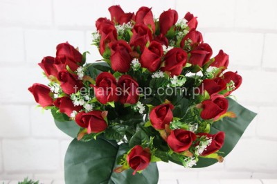 Bukiet róż JH064 BOGATY (red black)