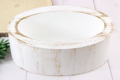 Doniczka FLORYDA owal white/gold