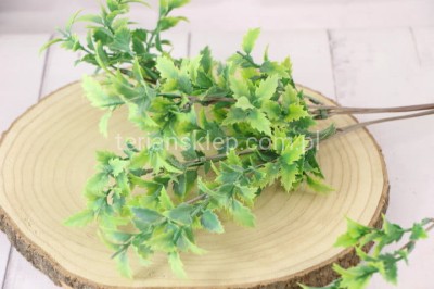 Gałąź ozdobna z listkami ŁOPIAN (6 szt) CV32857 green